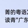 菁的粤语发音　“菁的白话是读精还是读青”广东的