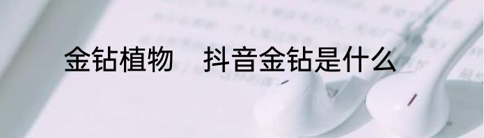 金钻植物　抖音金钻是什么