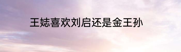 王娡喜欢刘启还是金王孙