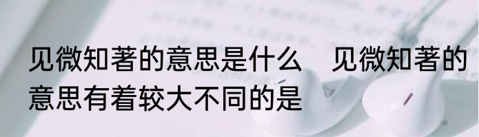 见微知著的意思是什么　见微知著的意思有着较大不同的是