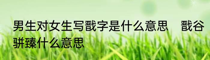 男生对女生写戬字是什么意思　戬谷骈臻什么意思