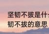坚韧不拔是什么意思　不屈不挠、坚韧不拔的意思