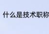 什么是技术职称　技术资格是职称吗