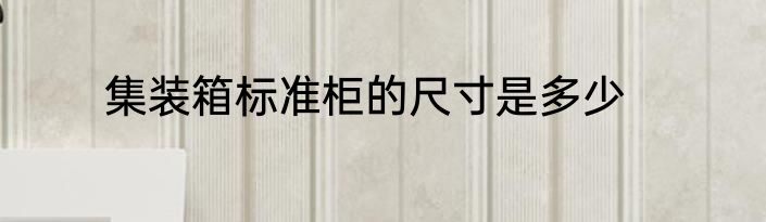 集装箱标准柜的尺寸是多少