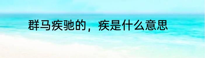 群马疾驰的，疾是什么意思