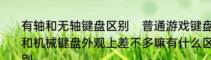 有轴和无轴键盘区别　普通游戏键盘和机械键盘外观上差不多嘛有什么区别