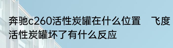 奔驰c260活性炭罐在什么位置　飞度活性炭罐坏了有什么反应