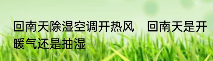 回南天除湿空调开热风　回南天是开暖气还是抽湿