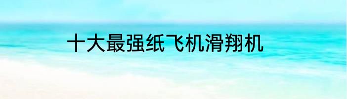 十大最强纸飞机滑翔机