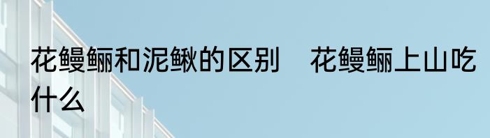花鳗鲡和泥鳅的区别　花鳗鲡上山吃什么