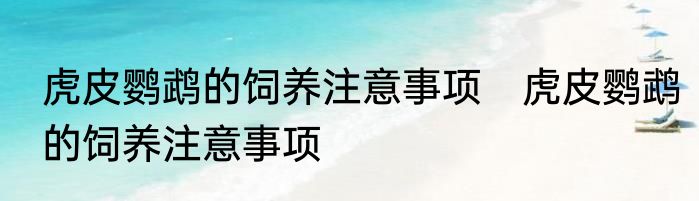 虎皮鹦鹉的饲养注意事项　虎皮鹦鹉的饲养注意事项