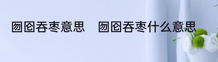 囫囵吞枣意思　囫囵吞枣什么意思