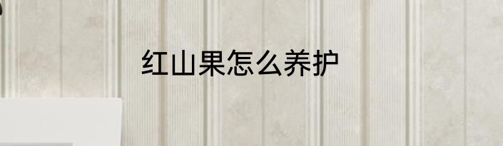 红山果怎么养护