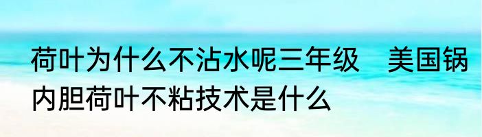 荷叶为什么不沾水呢三年级　美国锅内胆荷叶不粘技术是什么
