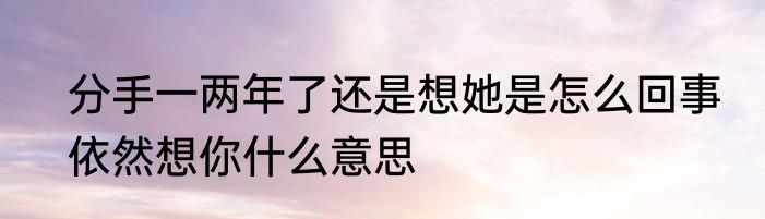 分手一两年了还是想她是怎么回事　依然想你什么意思