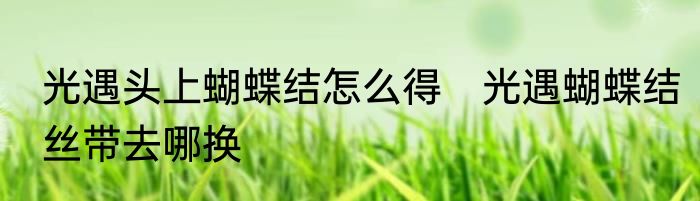 光遇头上蝴蝶结怎么得　光遇蝴蝶结丝带去哪换
