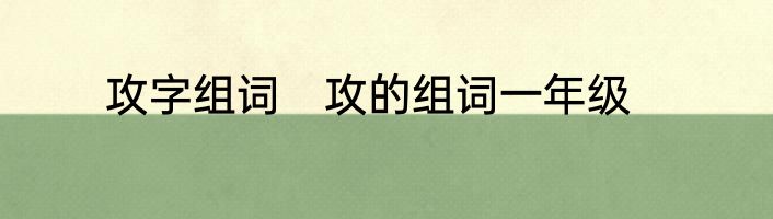 攻字组词　攻的组词一年级
