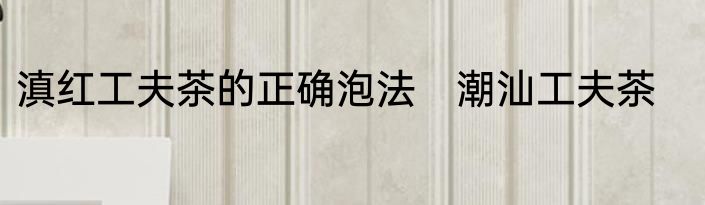 滇红工夫茶的正确泡法　潮汕工夫茶