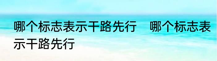 哪个标志表示干路先行　哪个标志表示干路先行