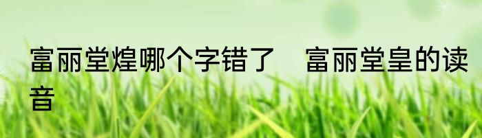 富丽堂煌哪个字错了　富丽堂皇的读音