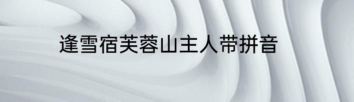 逢雪宿芙蓉山主人带拼音