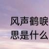 风声鹤唳读音和解释　风声鹤唳的意思是什么