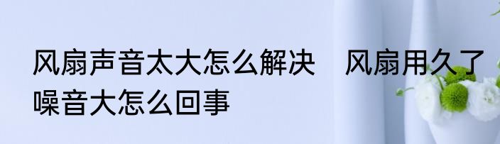 风扇声音太大怎么解决　风扇用久了噪音大怎么回事