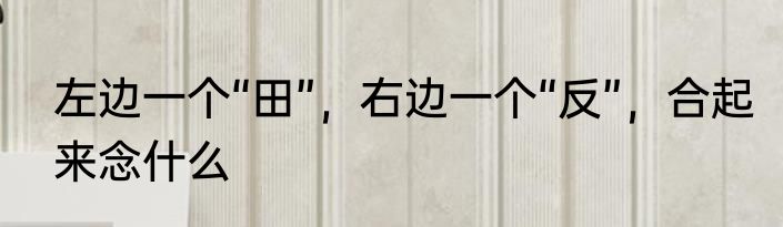 左边一个“田”，右边一个“反”，合起来念什么