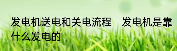 发电机送电和关电流程　发电机是靠什么发电的