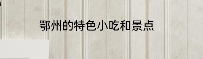 鄂州的特色小吃和景点