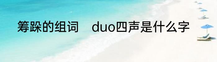 筹跺的组词　duo四声是什么字