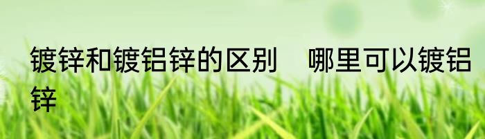 镀锌和镀铝锌的区别　哪里可以镀铝锌