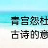 青宫怨杜荀鹤全诗　唐杜荀鹤的小松古诗的意思