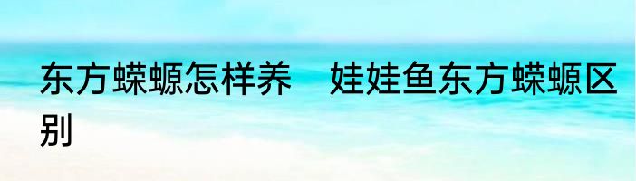 东方蝾螈怎样养　娃娃鱼东方蝾螈区别
