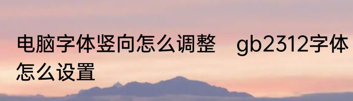 电脑字体竖向怎么调整　gb2312字体怎么设置