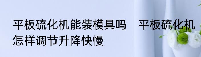 平板硫化机能装模具吗　平板硫化机怎样调节升降快慢
