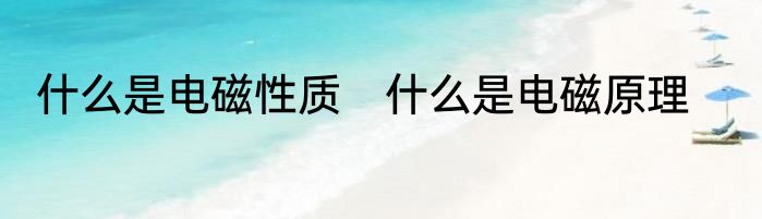 什么是电磁性质　什么是电磁原理