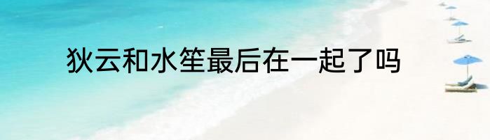 狄云和水笙最后在一起了吗