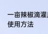 一亩辣椒滴灌用多少肥料　增产胺的使用方法