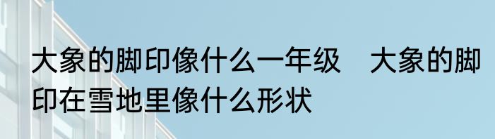 大象的脚印像什么一年级　大象的脚印在雪地里像什么形状