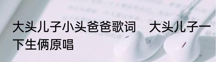 大头儿子小头爸爸歌词　大头儿子一下生俩原唱