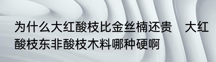 为什么大红酸枝比金丝楠还贵　大红酸枝东非酸枝木料哪种硬啊