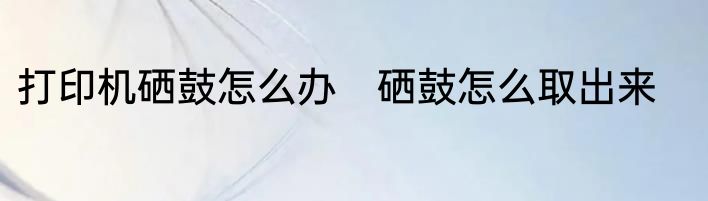打印机硒鼓怎么办　硒鼓怎么取出来