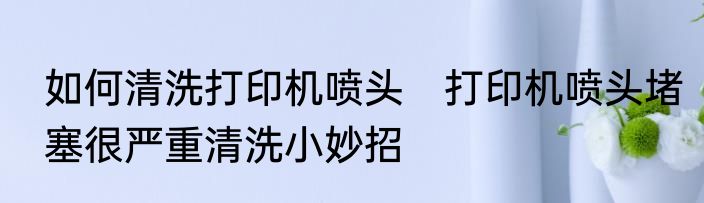 如何清洗打印机喷头　打印机喷头堵塞很严重清洗小妙招