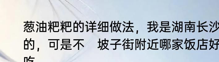 葱油粑粑的详细做法，我是湖南长沙的，可是不　坡子街附近哪家饭店好吃