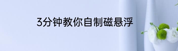3分钟教你自制磁悬浮