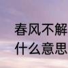 春风不解风情意思　春风不解风情是什么意思