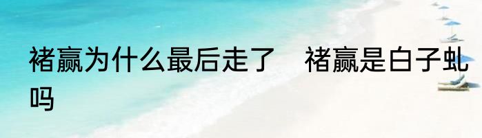 褚赢为什么最后走了　禇赢是白子虬吗