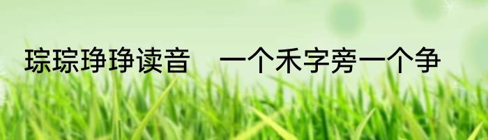 琮琮琤琤读音　一个禾字旁一个争