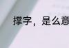 撑字，是么意思　撑是多音字吗